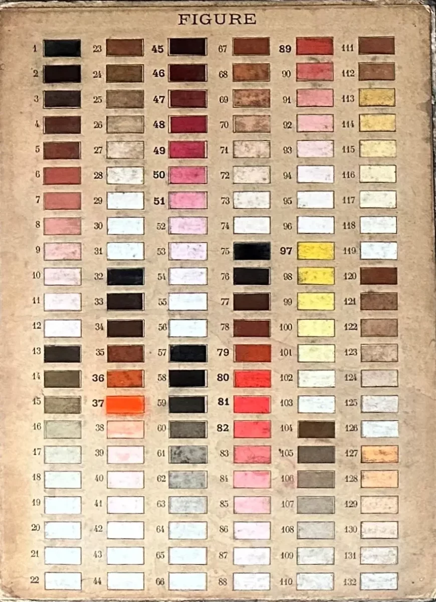 First part of the Pastels Girault color chart.
"Figure or Portrait"
526 shades color chart